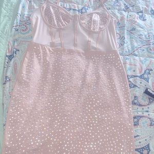 Mauve /rose gold mini dress